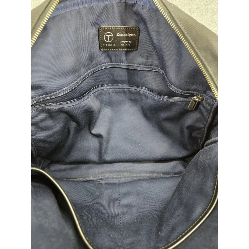 Tumi T-tech‎ Leather and Nylon Portfolio Laptop Black Briefcase Pockets Bag